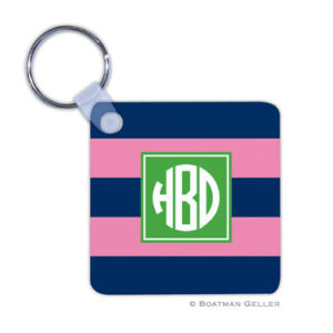 Keychain - Rugby Navy & Pink