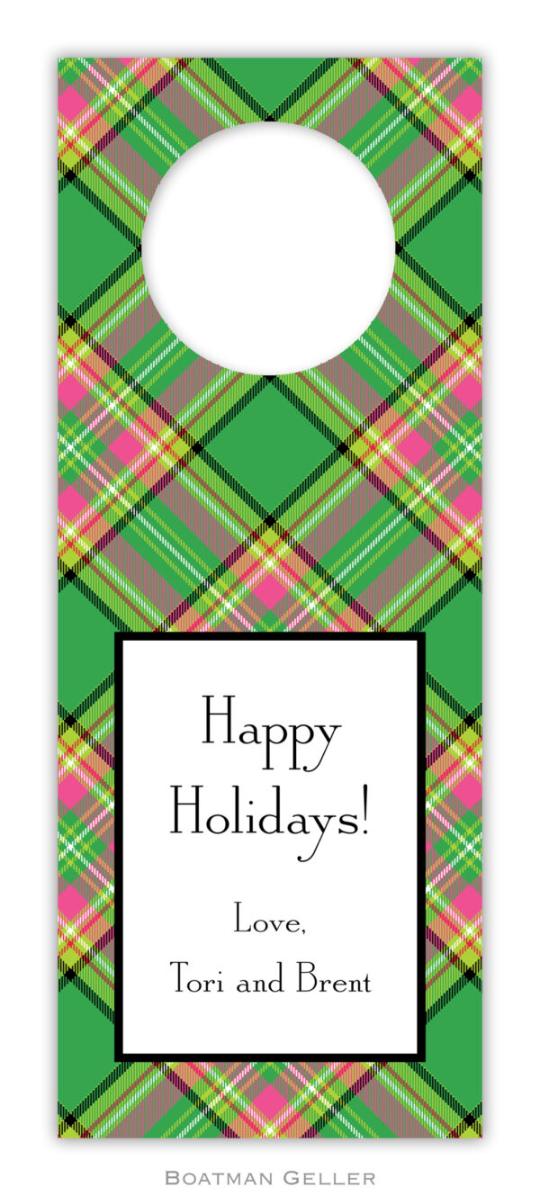 Wine Tags - Preppy Plaid